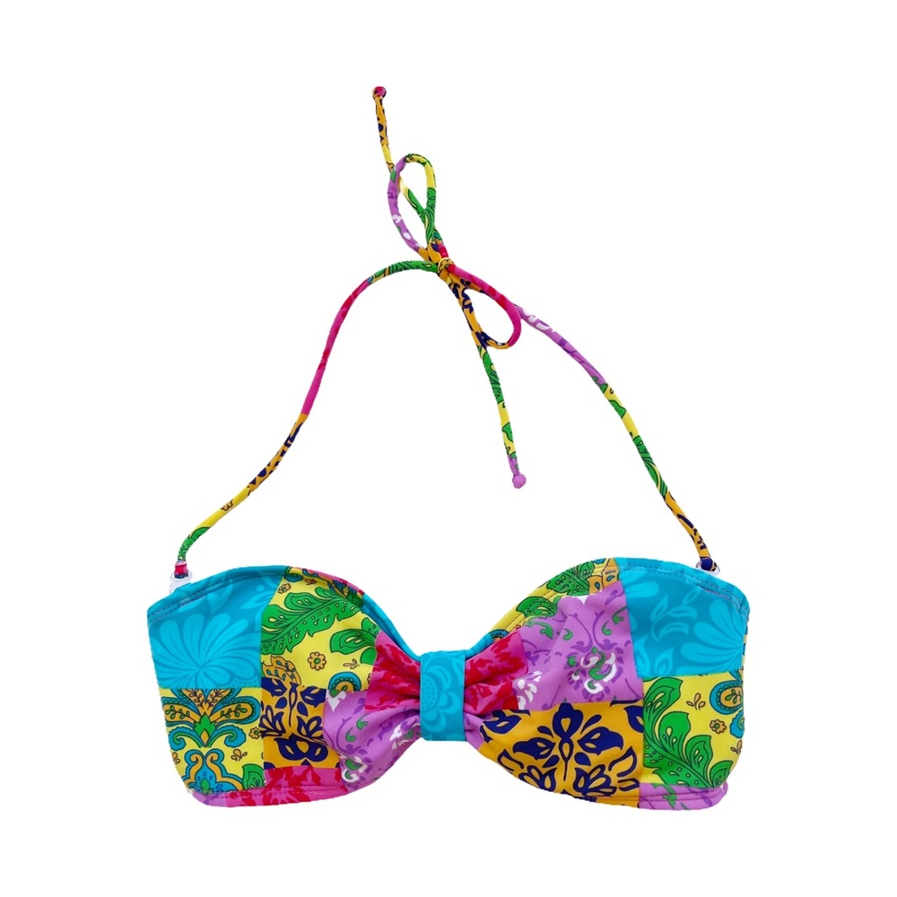 Multi-Pattern Bandeau Bathing Suit - image 2